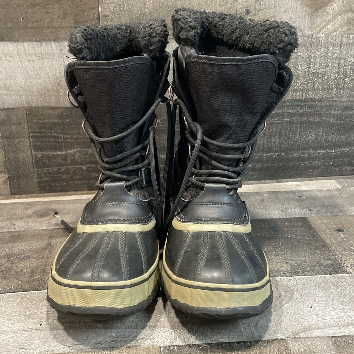 Sorel Winter Waterproof Snow Boots 1964 Pac Black Nylon