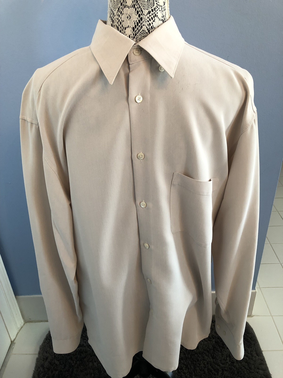 MEN’S SIZE L BUGATCHI UOMO SOLID BEIGE/OATMEAL LO… - image 1
