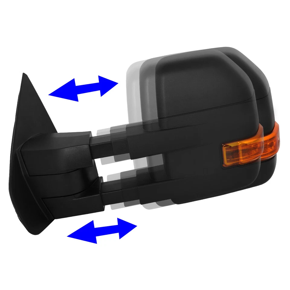 PARA FORD F150 2004-2014 ESPEJO RETROVISOR MANUAL IZQUIERDO+DERECHO REMOLQUE CON INTERMITENTE LED Foto 3 de 4