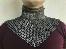 Medieval Knight Mantle Collar Mild Steel Neck Armor 9mm Flat Riveted Ring LARP