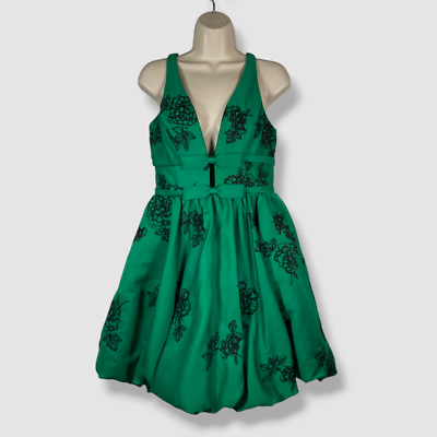 marchesa notte green floral dress Marchesa Notte Tiered Midi Dress