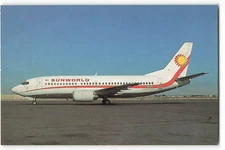 Postcard Airline SUNWORLD Boeing 737-3Q8 AeroGem CC10.