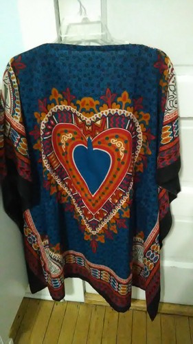 Vestido caftán estampado de bloques étnico festival encubrimiento de playa India TALLA ÚNICA se adapta a la mayoría - Imagen 2 de 5