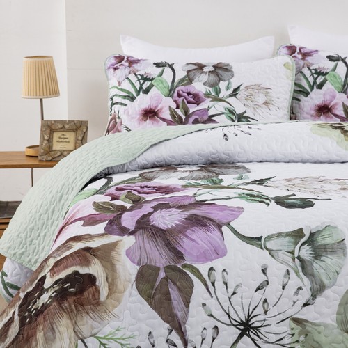 Bohemia Floral Quilted Coverlet Patchwork Comforter Bedspread Set Rug Queen Size - Picture 59 of 207