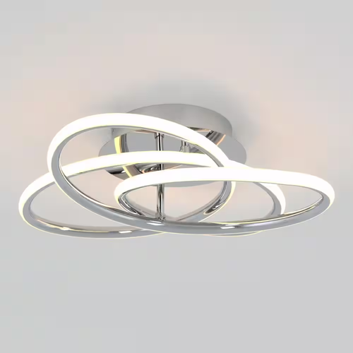 Swirl Butterfly 16 In. 1-Light Modern Chrome Integrated LED Flush Mount Ceiling - Picture 4 of 8