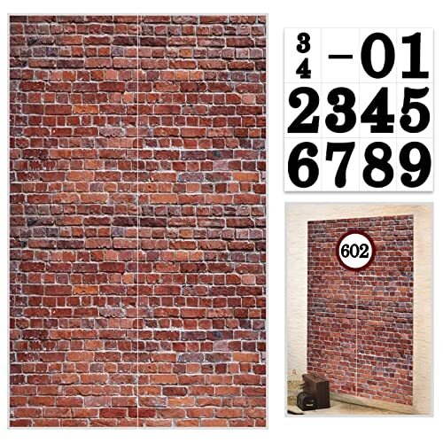 Brick Wall Party Backdrop, Wall Decoration, Curtains Door Brick Wall Old Red - 第 2/8 張圖片