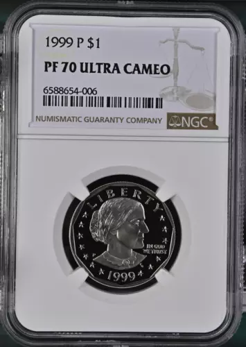 :1999-P $1 Susan B Anthony Dollar Perfect NGC PF70UCAM Low Pop R3 Highest-Grades