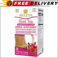Hyleys Slim Tea Pomegranate Weight Loss Herbal Supplement Cleanse & Detox, 25ct