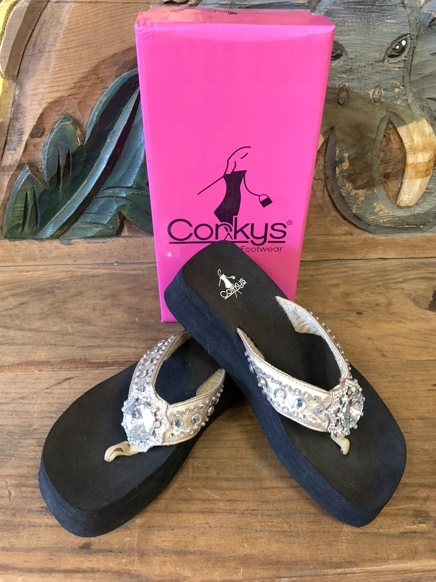 Corky s Glitz 60 3200 Champagne 9 flip flops Nice