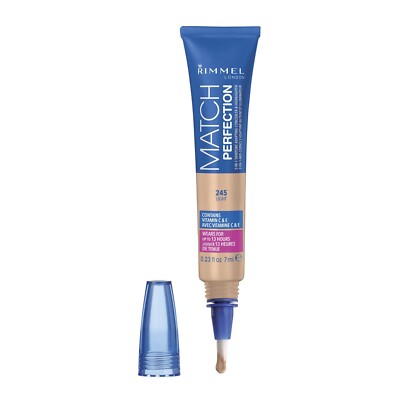 Rimmel Match Perfection 2-in-1 Concealer and Highlighter, 245 Light