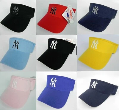 AMERICAN NEEDLE NEW YORK YANKEES MLB ADJUSTABLE VISOR CAP HAT BY ANNCO NWT MANY COLORS TO CHOOSE