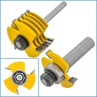 6x 46mm Carbide Slot Cutter 1.8mm - 6.35mm 1/4" 1/2" Shank Bearing Router Bit