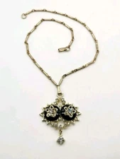 Vintage Victorian Revival Goldtone Pendant Necklace