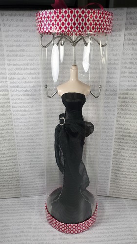 N12 ~ SCHWARZ KLEID SCHAUFENSTERPUPPE 15" HOCH SCHMUCK HALTER HAKEN STÄNDER ACCESSOIRE DEKOR