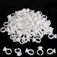 300PCS Tattoo Rings Cups Disposable Glue Holder Plastic Tattoo Ink Pigment Ring