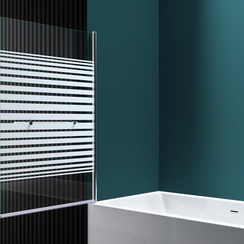 Bath Shower Screen Glass Bathroom 180° Folding Pivot Single Panel & Towel Rail - Picture 21 of 29
