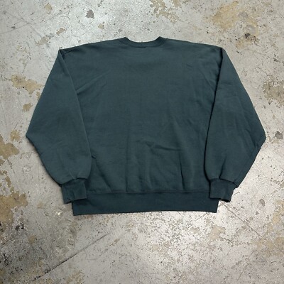 Vintage 90s Russell Athletic Green Sweatshirt XL Made In USA Kanye