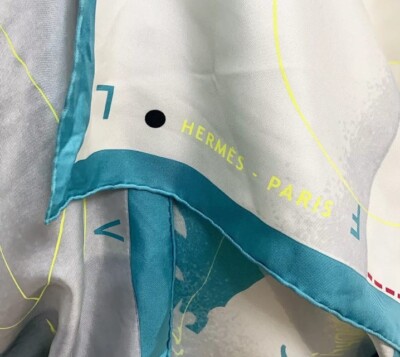 Hermes Paris Le Monde Est Fluss Seidentuch 90 Quadrat Made In France