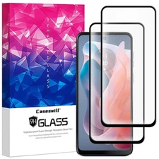 Caseswill for Motorola Moto G54 Power FULL COVER Tempered Glass Screen Protector