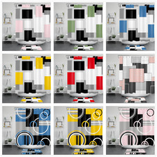 Modern Minimalism Abstract Geometric Shower Curtain Bathroom Accessories Set