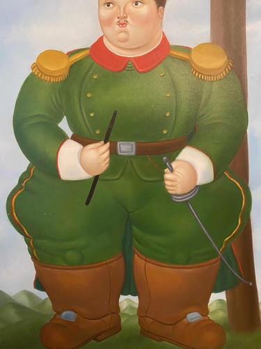 Hand Painted Oil Art Reproduction Of Fernando Botero “Field Marshall” 24” X 20” - Picture 2 of 17