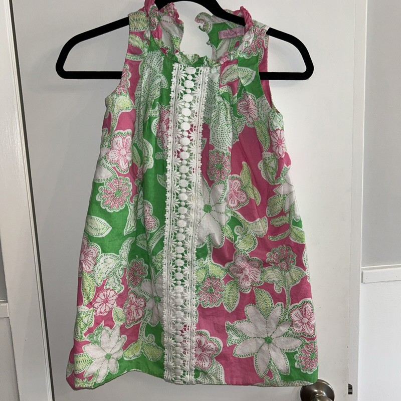 Lily Pulitzer Girls Spring/summer Pink Green Shift  Dress Size 8
