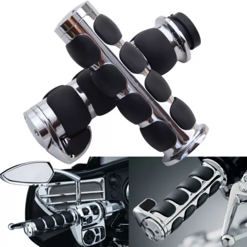 Motorcycle Handlebar Hand Grips 1" 25mm For Harley Honda Yamaha Suzuki Cruiser - Picture 1 of 12