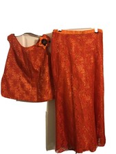 Preowned handmade burnt orange 2pcs top and skirt 16