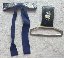 Vintage Western Square Dance Dancing Lot Royal Blue Bow Tie / Belt Towel Holder