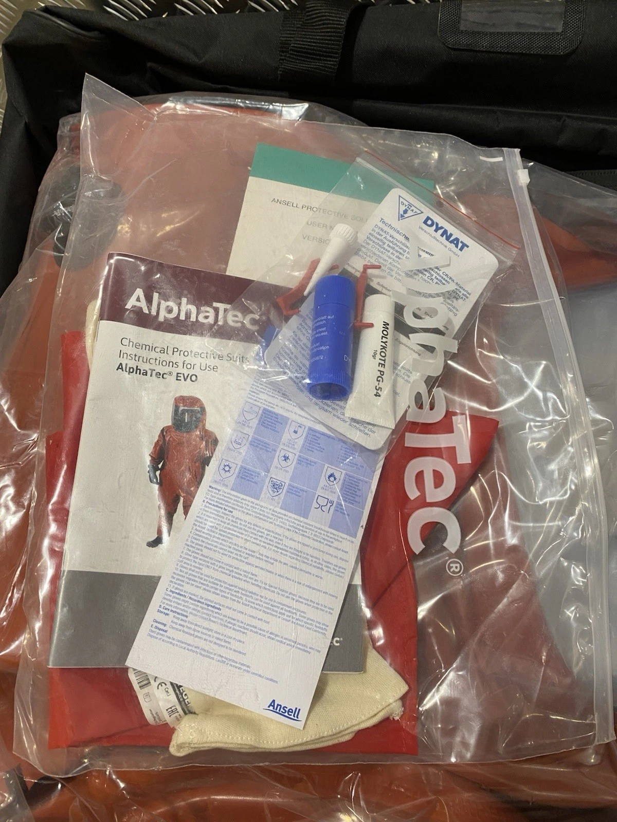 Ansell Alphatec EVO Red Hazmat Suit With Hood Size XL Brand New In Bag 6