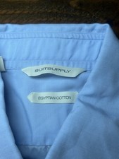 suitsupply egyptian cotton shirt Extra Slim fit 39 15 1/2 Button Up Blue