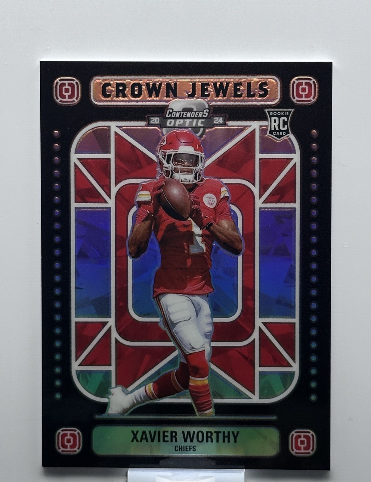 Xavier Worthy 2024 Panini Contenders Optic Crown Jewels - Case Hit Chiefs RC
