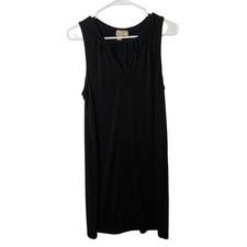 Michael Michael Kors Women's Black Sleeveless Keyhole Tie-Neck Dress Size M