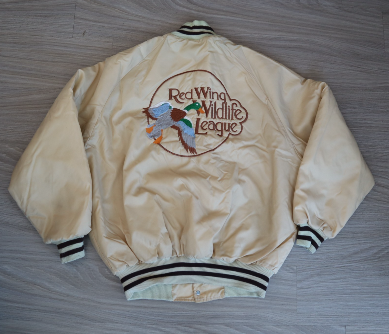 Vintage 80s 90s Red Wing Wildlife League Hunting Jacket Fishing Bomber Snap XL