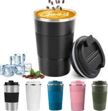 Insulated Travel Coffee Mug, Spill & Leak Proof, Portable to Go Camping Stainles