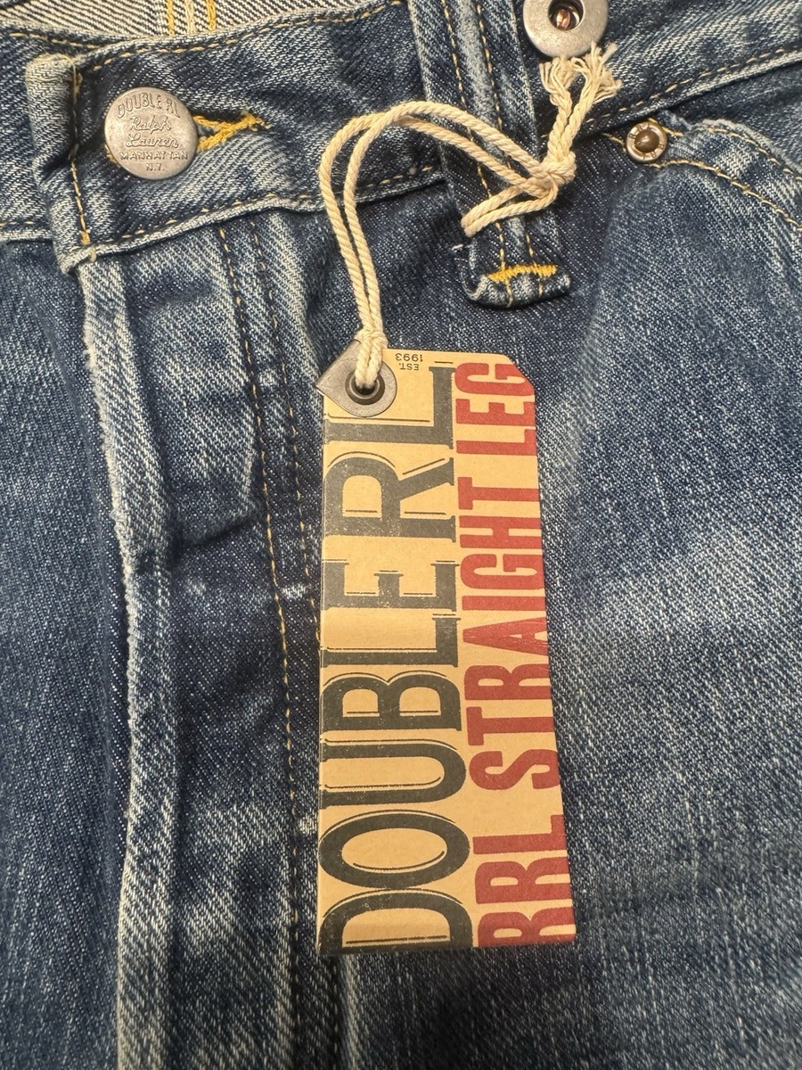RRLデニムパンツ 32x34/32x32 RRL - Double RL -Ralph Lauren Straight Leg Distressed Selvedge