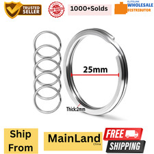 10 pcs 25mm Stainless Steel Split Key Chain Rings 1" inch