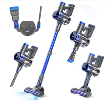 Cordless Vacuum Cleaner, 33Kpa/400W Stick Vacuum Cleaners with 45Min Detachable