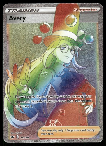 Avery 211/198 Rainbow Rare Chilling Reign Pokemon Holo Near Mint