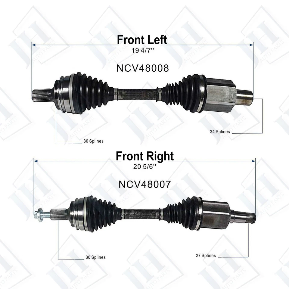 OE Front Pair CV Axle Shaft Set For 2008-17 Benz C300 C350 E400 E350 4Matic AWD — 第 2/4 张图片