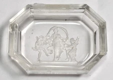 Vintage Art Deco Heinrich Hoffman Glass Salt Dish Children Jumping Rope