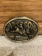 Vintage 1977 Hesston NFR Rodeo Belt Buckle National Finals Limited Edition
