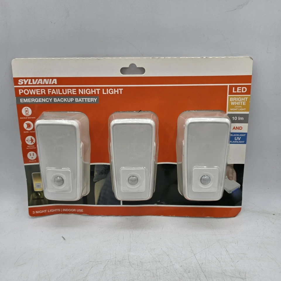 Sylvania Power Failure LED Night Lights Emergency Backup Motion Activated 3 pack - Image 3 of 4