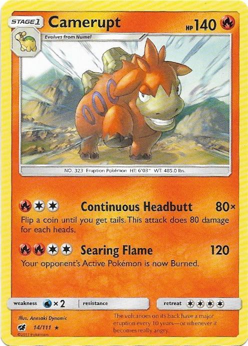 Camerupt 14/111 Rare Crimson Invasion Pokemon Near Mint