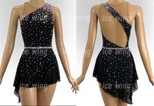Ice Figure Skating Dress Rhythmic Gymnastics Twirling Competition black