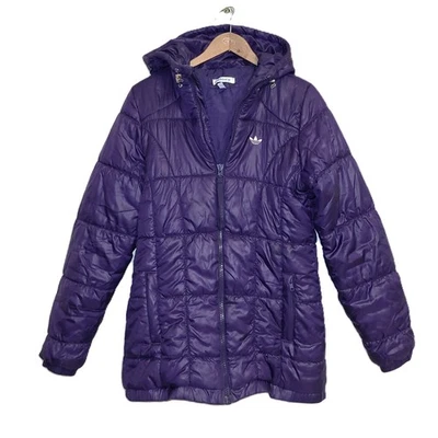 Adidas Damen Lila Steppjacke gr. 38 Jacke mit Kapuze Damenjacke Halblang - Bild 1 von 4