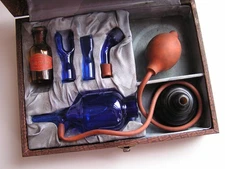 Antique Cased Cobalt Blue Glass Atomizer