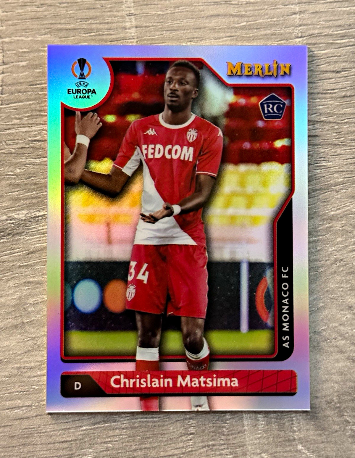 Topps Merlin UEFA Europa League Chrislain Matsima AS Monaco #134 RC Refractor