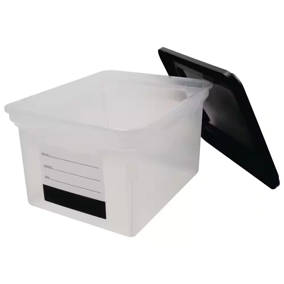 8 Gal. Cubo de almacenamiento con etiqueta de contenido y tapa transparente Foto 3 de 4