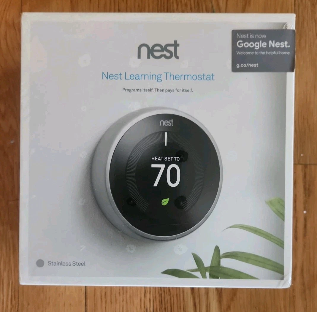 Google Nest 3rd Gen Smart Learning Thermostat - Stainless Steel (T3007ES)